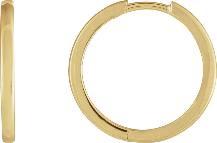 10K Yellow Gold Hinged 18 mm Hoop Earrings