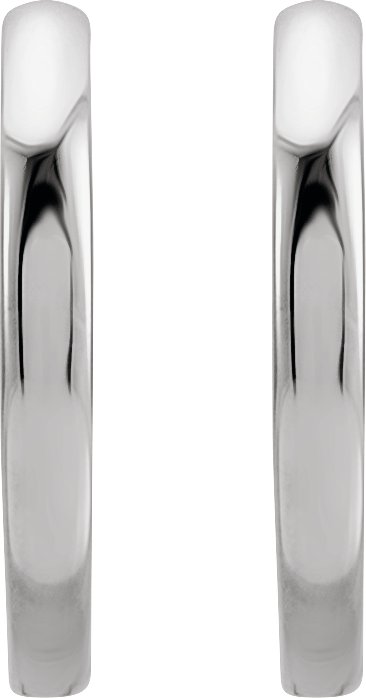 10K White Gold Hinged 15 mm Hoop Earrings
