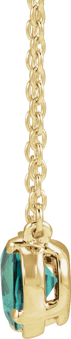 10K Yellow Gold Lab-Grown Alexandrite Claw-Prong Bezel-Style 18" Necklace