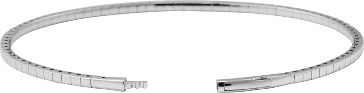 14K White Gold 1 CTW Natural Diamond Flexible Bangle 7