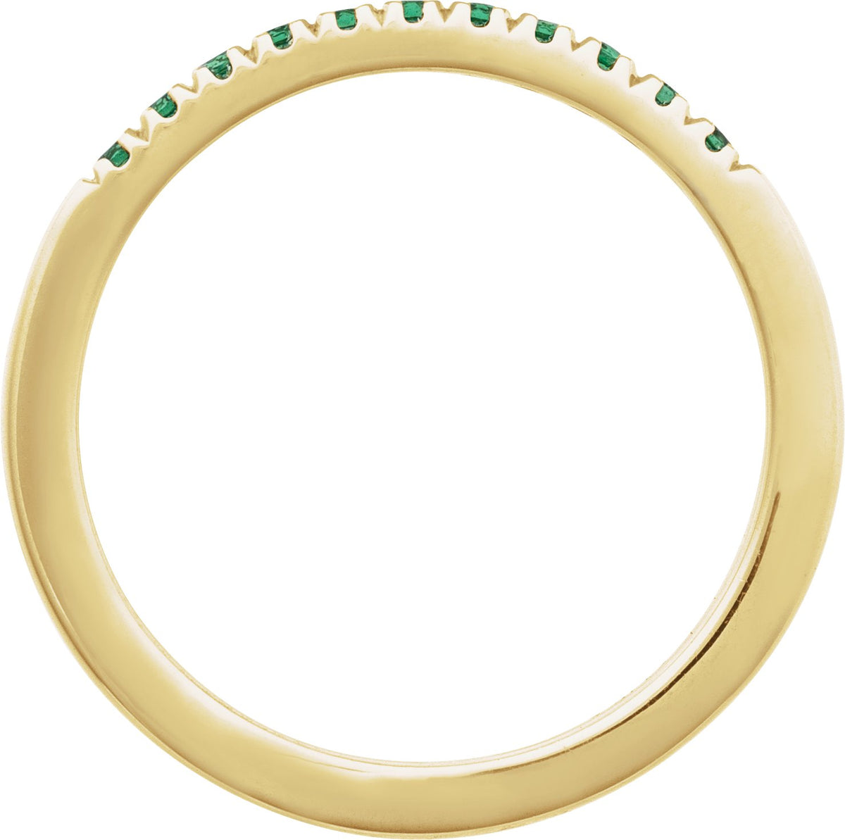 14K Yellow Gold Vermeil Lab-Grown Emerald Stackable Ring