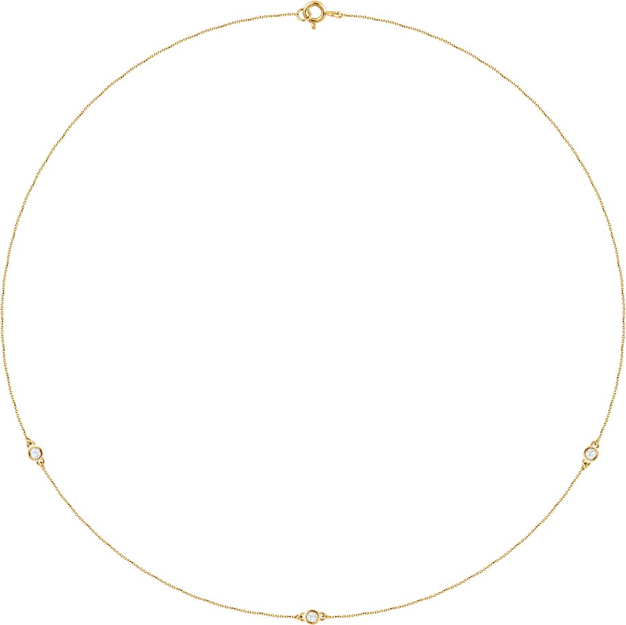 14K Yellow Gold 1/5 CTW Natural Diamond 3-Station 18" Necklace