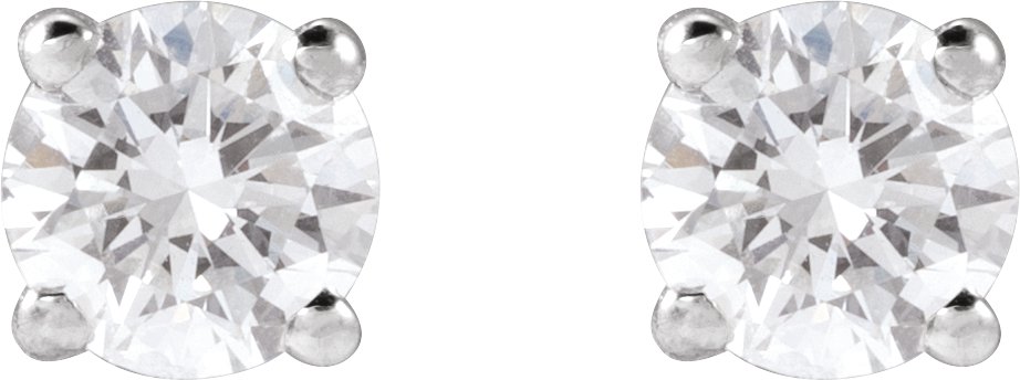 14K White Gold 1/2 CTW Lab-Grown White Diamond Earrings