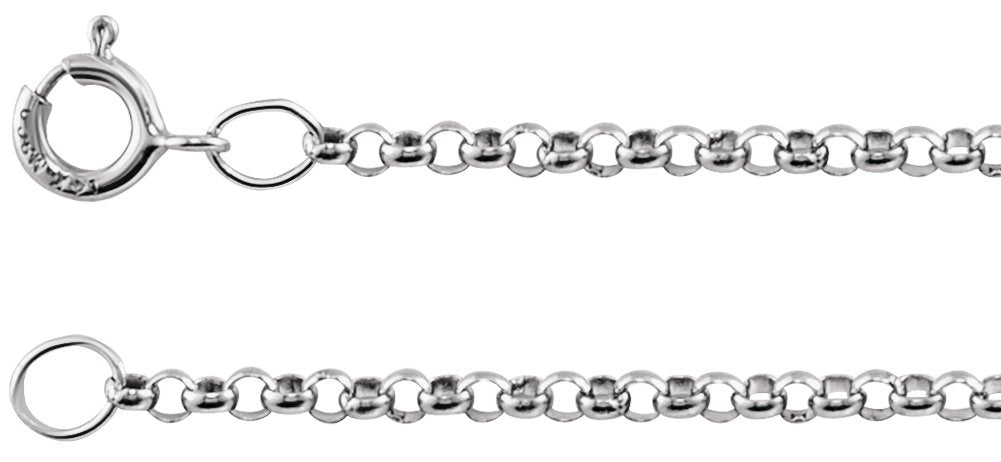 14K White Gold 1.5 mm Rolo 20" Chain
