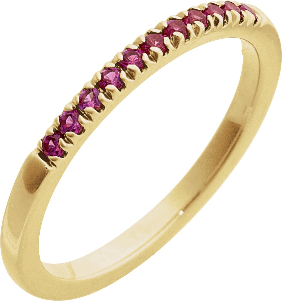 14K Yellow Gold Vermeil Lab-Grown Ruby Stackable Ring