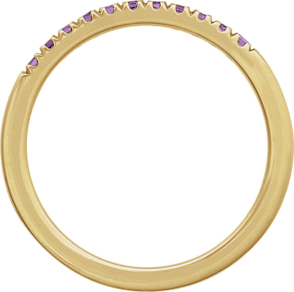 14K Yellow Gold Vermeil Natural Amethyst Stackable Ring