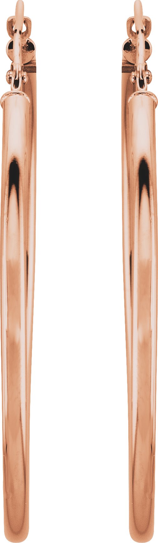 14K Rose Gold Tube 40 mm Hoop Earrings