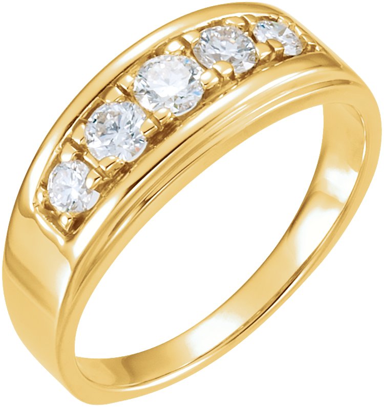 14K Yellow Gold 3/4 CTW Natural Diamond Band