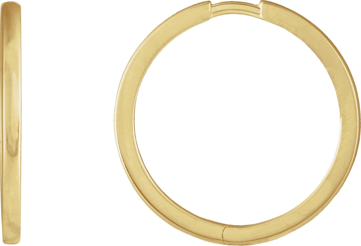 10K Yellow Gold Hinged 20 mm Hoop Earrings