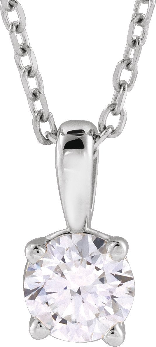 14K White Gold 1/3 CT Lab-Grown Diamond 18" Necklace