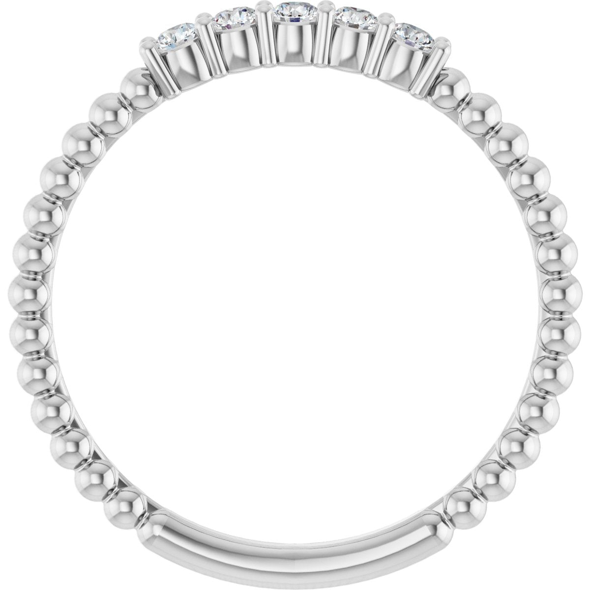 14K White Gold 1/6 CTW Natural Diamond Stackable Ring