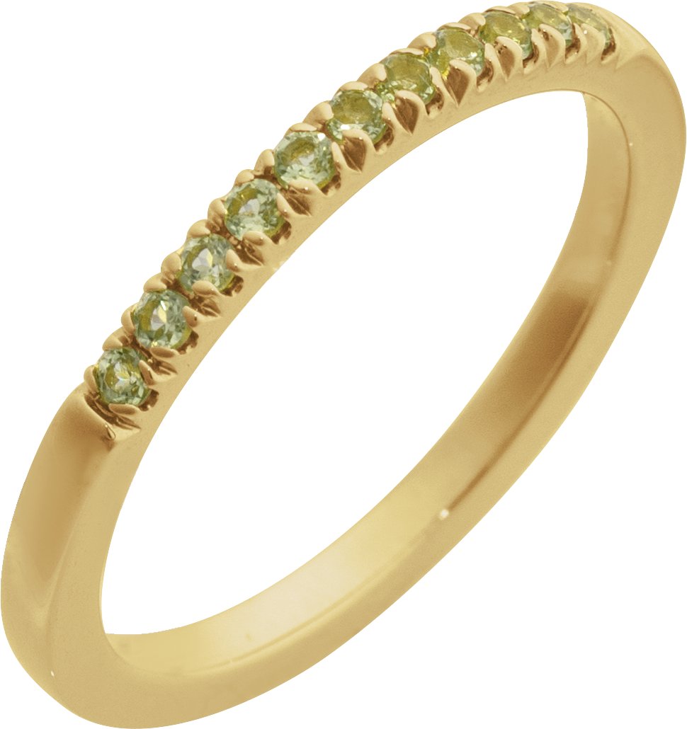 14K Yellow Gold Vermeil Natural Peridot Stackable Ring