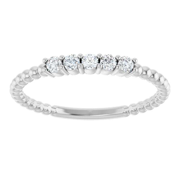 14K White Gold 1/6 CTW Natural Diamond Stackable Ring