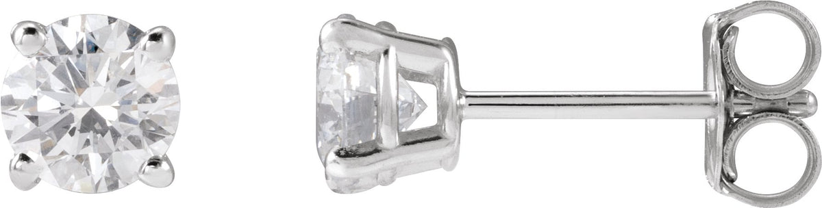 14K White Gold 3/4 CTW Lab-Grown White Diamond Earrings