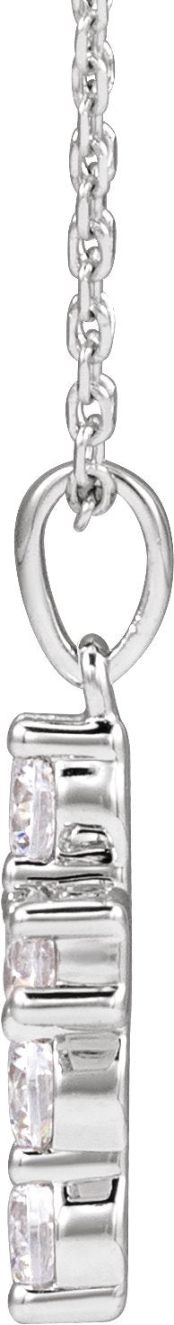 Sterling Silver 1/2 CTW Lab-Grown Diamond Cross 18" Necklace