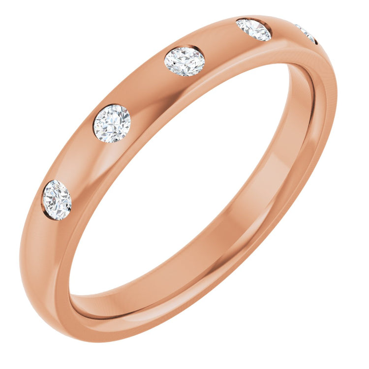 14K Rose Gold .02 CTW Natural Diamond Anniversary Band