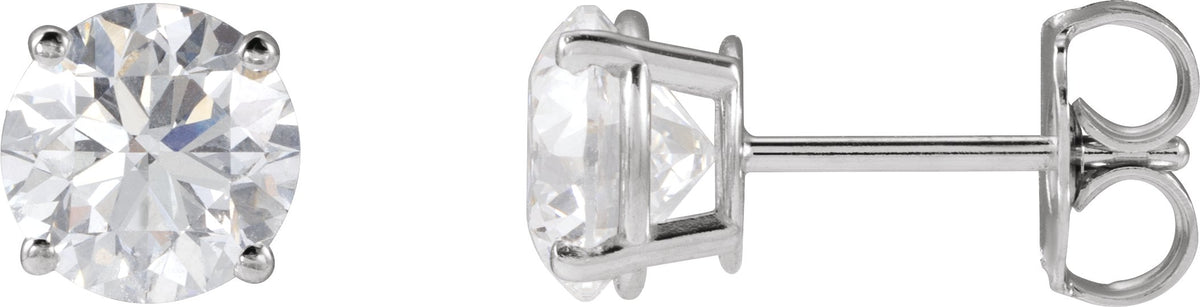 14K White Gold 2 CTW Lab-Grown White Diamond Earrings