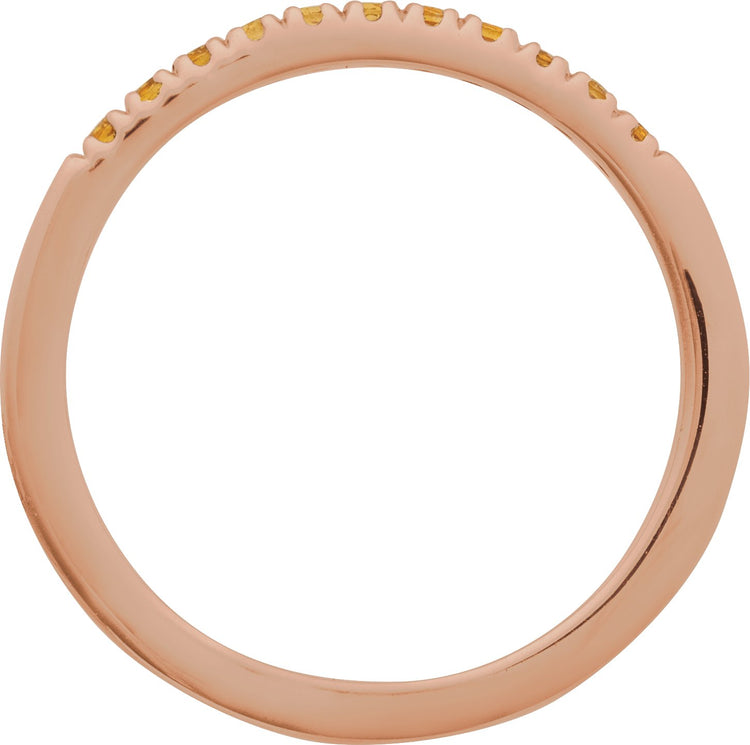 10K Rose Gold Natural Citrine Stackable Ring