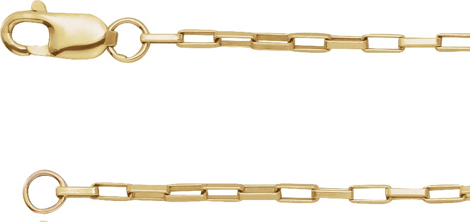 14K Yellow Gold 1.2 mm Elongated Box 20" Chain