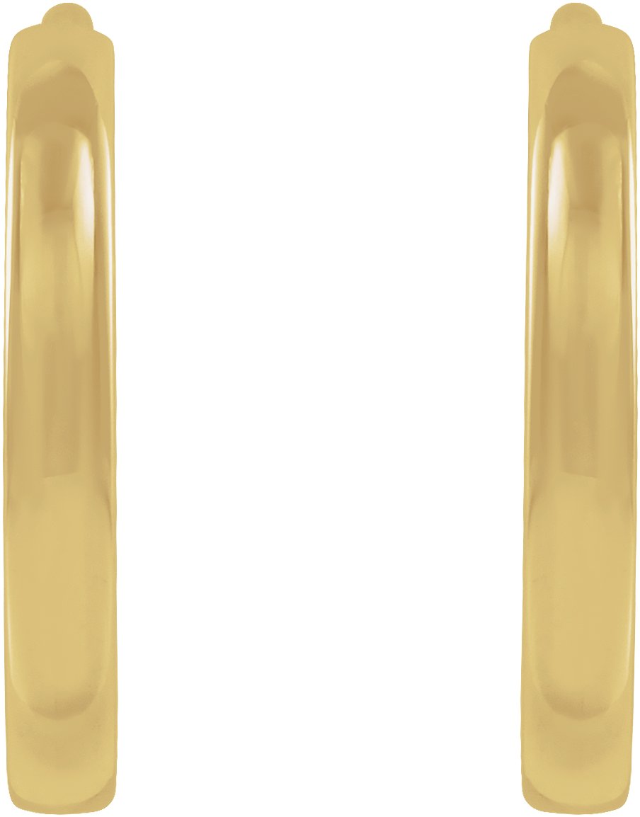 10K Yellow Gold Hinged 10 mm Hoop Earrings