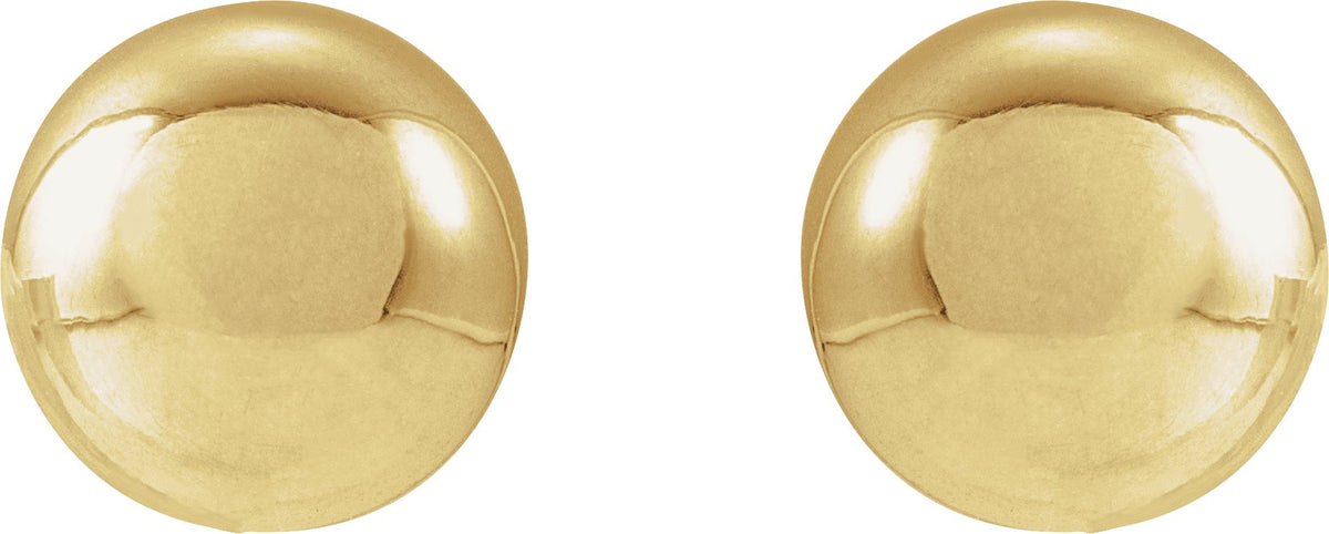 14K Yellow Gold 8 mm Ball Earrings