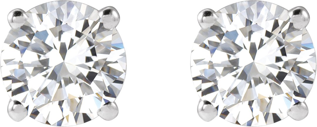 14K White Gold 1 CTW Lab-Grown White Diamond Earrings