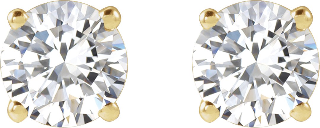 14K Yellow Gold 1 CTW Lab-Grown White Diamond Earrings