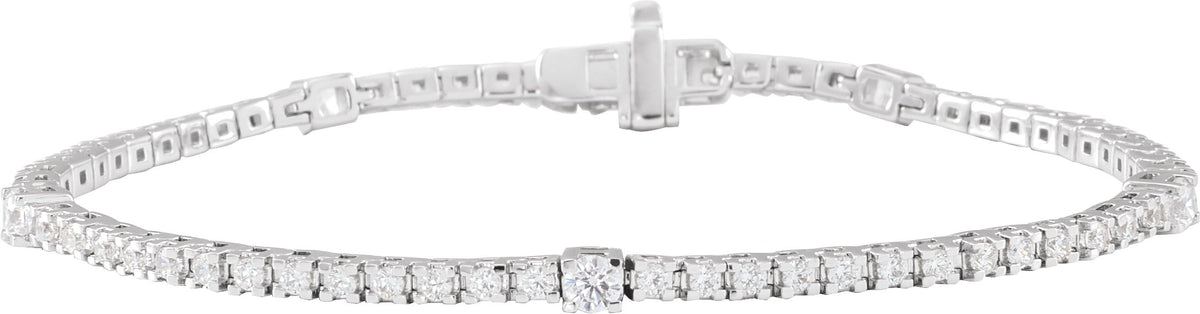 14K White Gold 1 3/4 CTW Lab-Grown Diamond 7" Line Bracelet