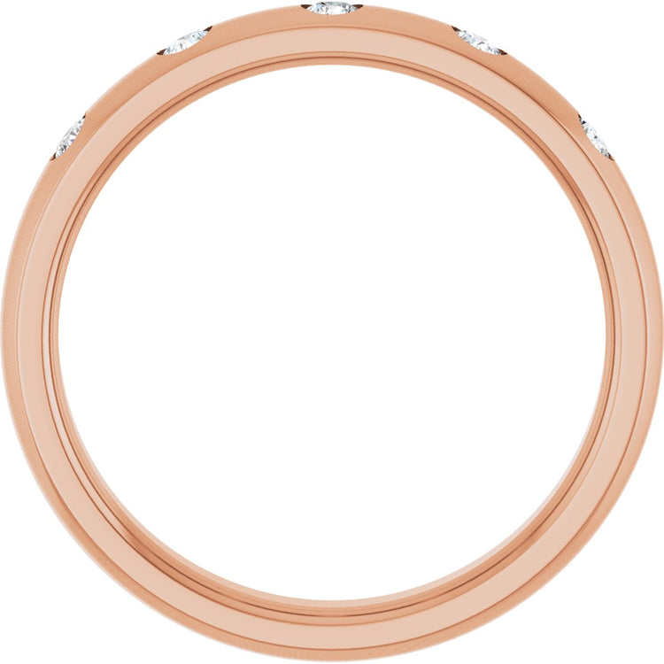 14K Rose Gold .02 CTW Natural Diamond Anniversary Band