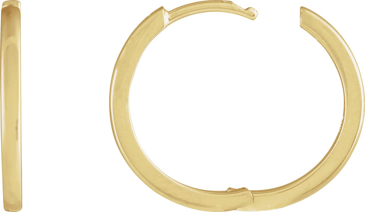 10K Yellow Gold Hinged 18 mm Hoop Earrings