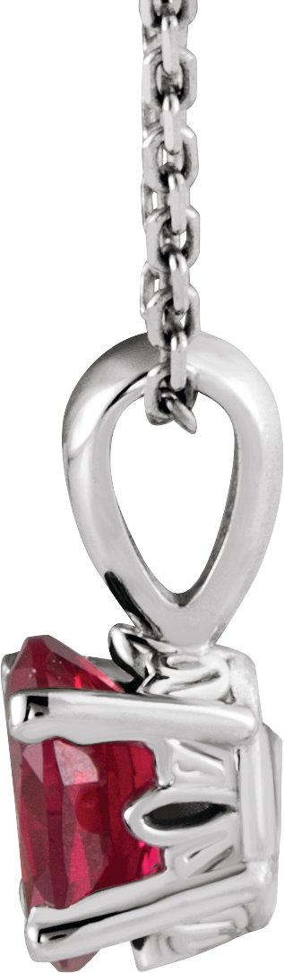 14K White Gold Natural Mozambique Garnet 16-18" Necklace