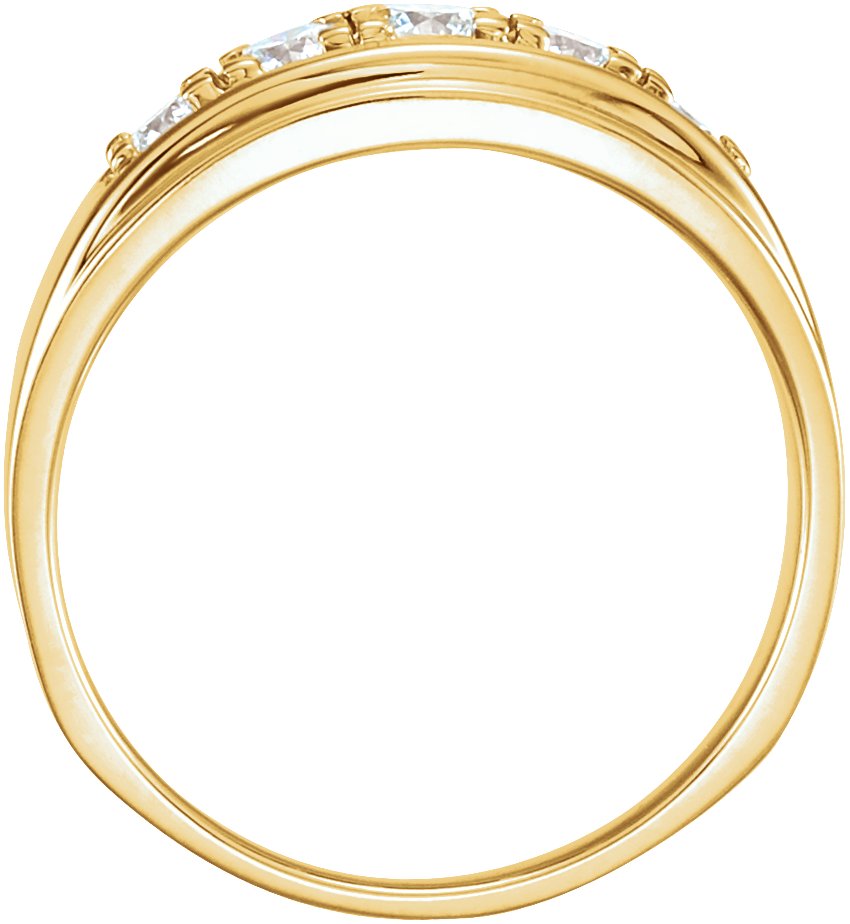 14K Yellow Gold 3/4 CTW Natural Diamond Band