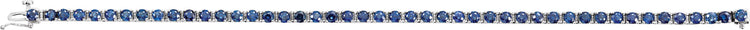 14K White Gold Natural Blue Sapphire Line 7