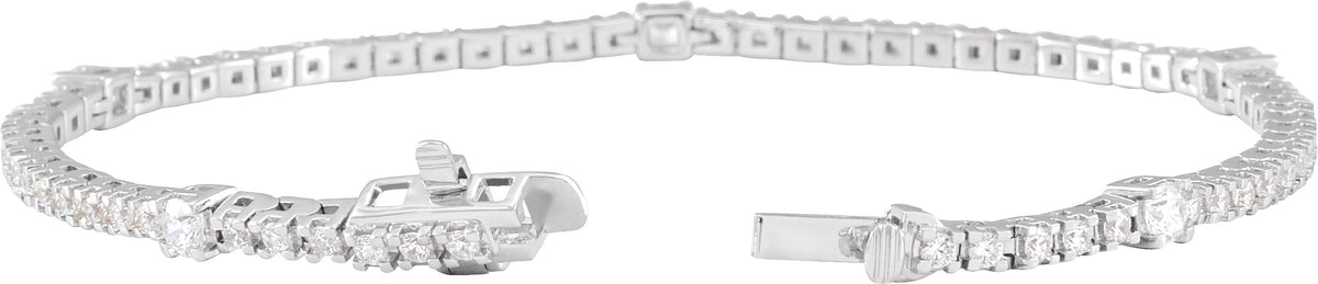 14K White Gold 1 3/4 CTW Lab-Grown Diamond 7" Line Bracelet