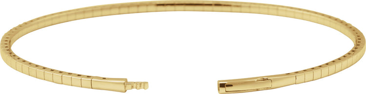 14K Yellow Gold 1 CTW Natural Diamond Flexible Bangle 7