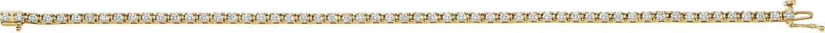 14K Yellow Gold 2 1/4 CTW Natural Diamond Line 7 1/4" Line Bracelet