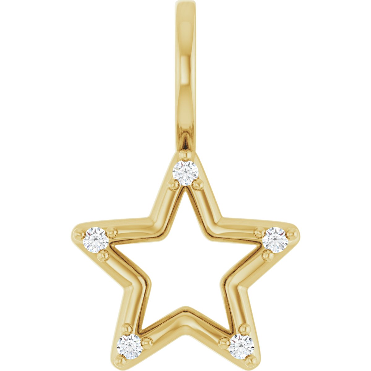 14K Yellow Gold .03 CTW Natural Diamond Star Charm/Pendant
