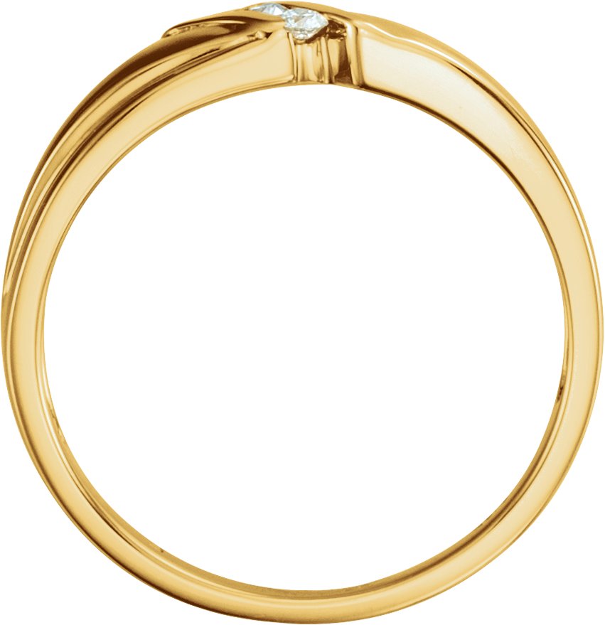 14K Yellow Gold 1/10 CTW Natural Diamond Three-Stone Band