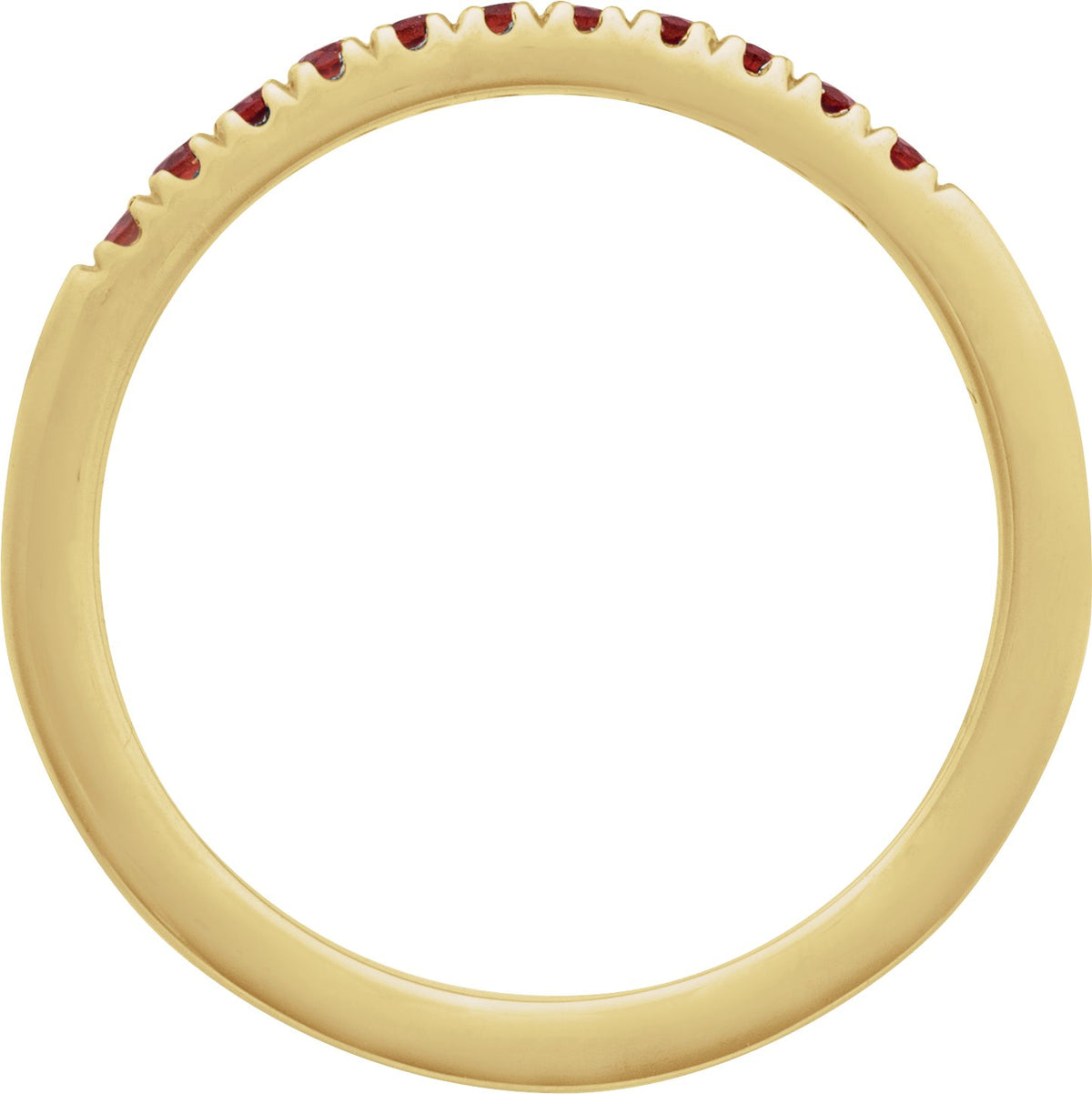 14K Yellow Gold Vermeil Natural Mozambique Garnet Stackable Ring