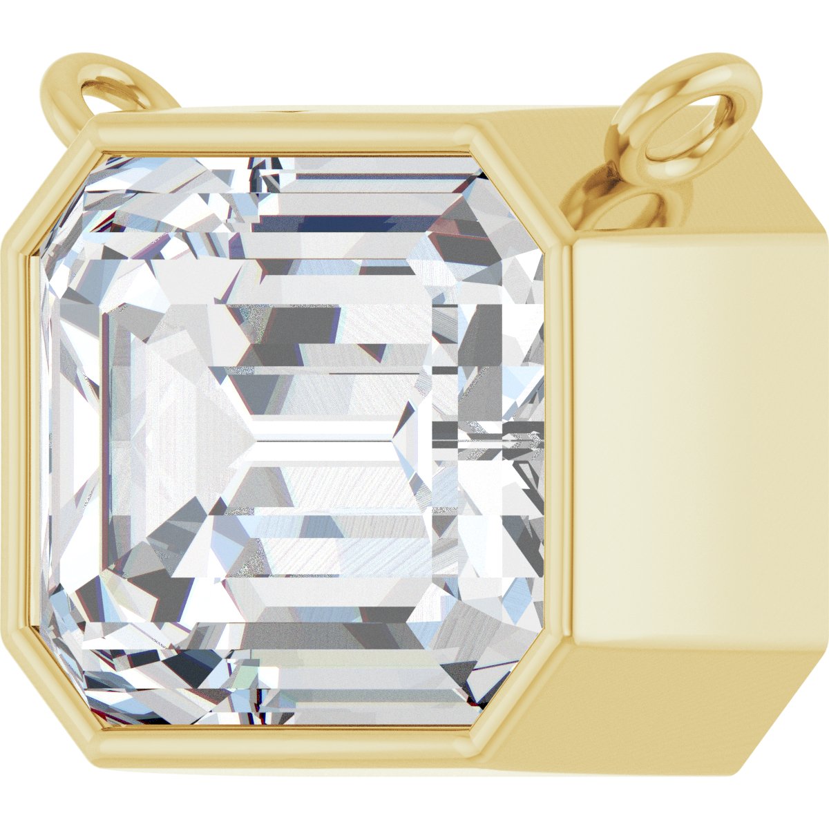 14K Yellow Gold 3 3/4 CT Lab-Grown Diamond Bezel-Set Necklace Center