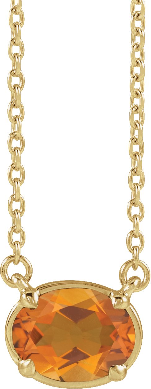 10K Yellow Gold Natural Citrine Claw-Prong Bezel-Style 18