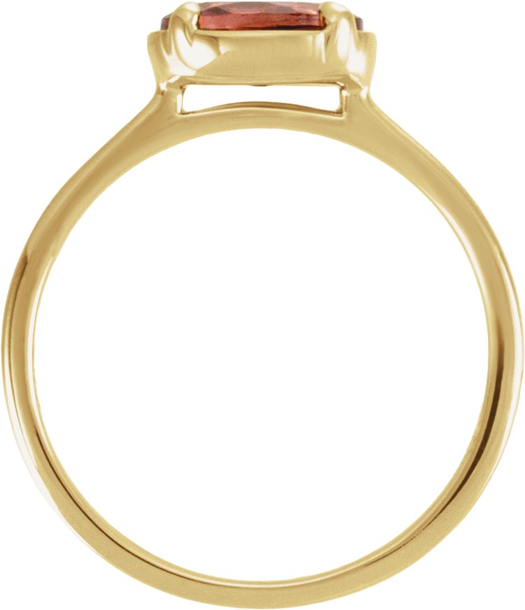 10K Yellow Gold Natural Pink Tourmaline Claw-Prong Bezel-Style Ring