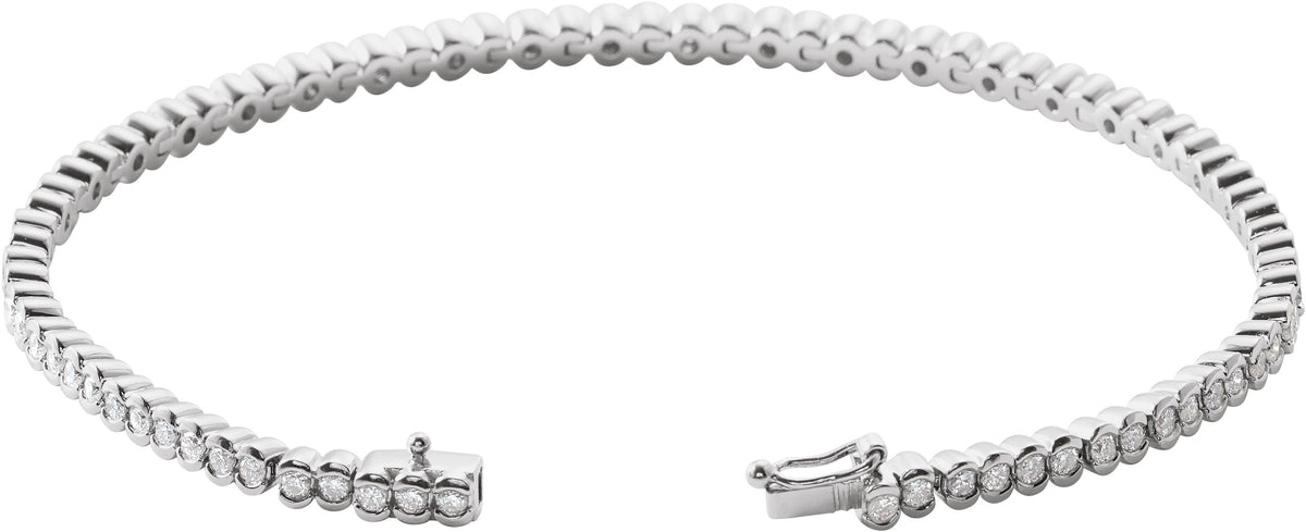 14K White Gold 2 CTW Natural Diamond Line 7" Bracelet