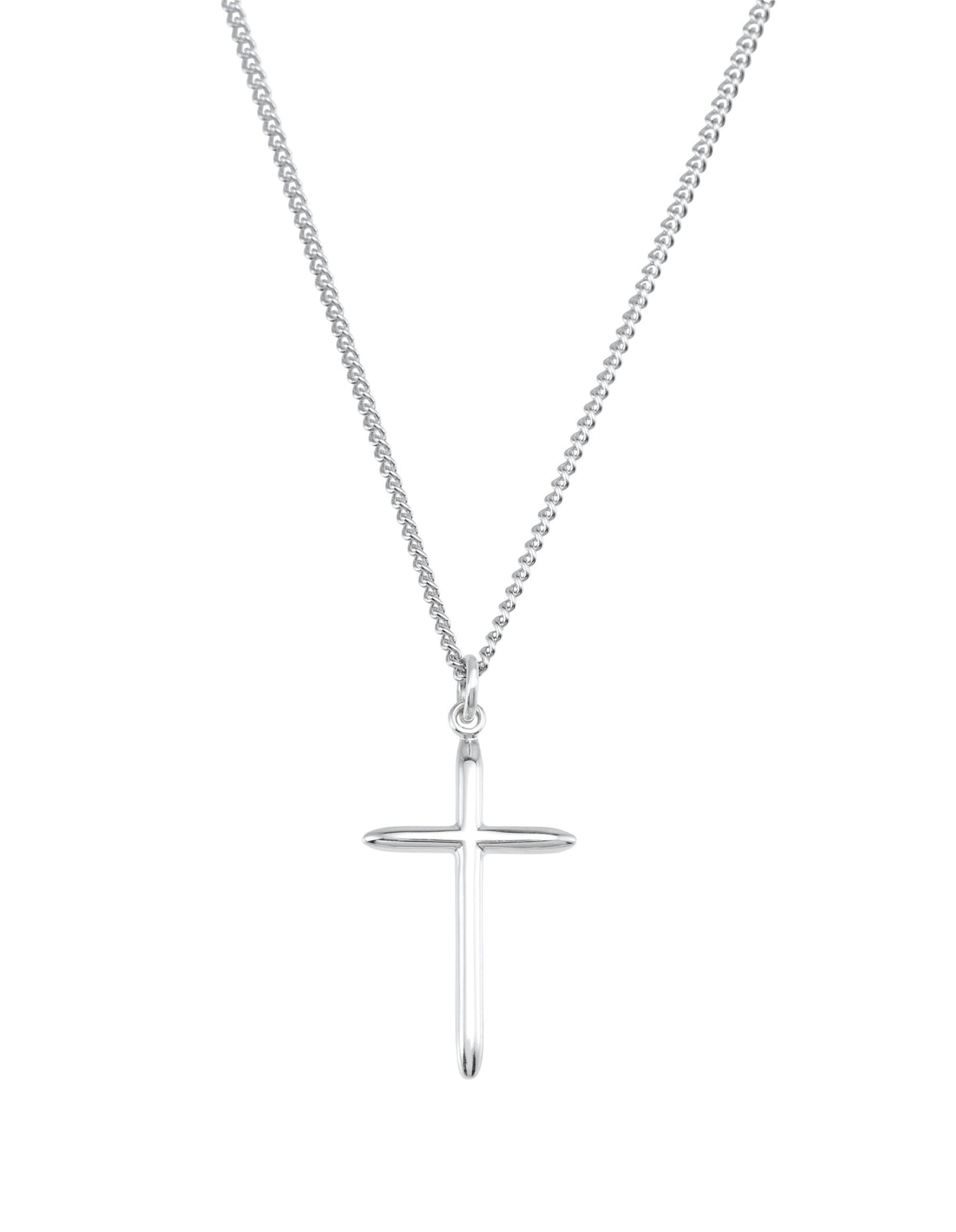 Sterling Silver 25.7x14 mm Cross 18" Necklace