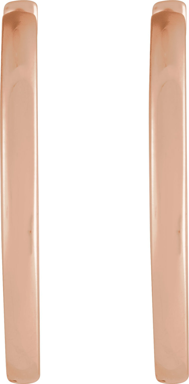 14K Rose Gold Hinged 18 mm Hoop Earrings