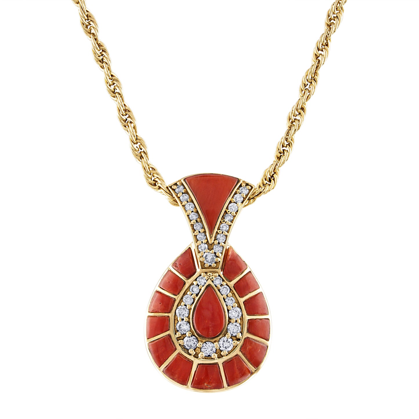 Mediterranean Coral Sahara Sunset Pendant (with chain)