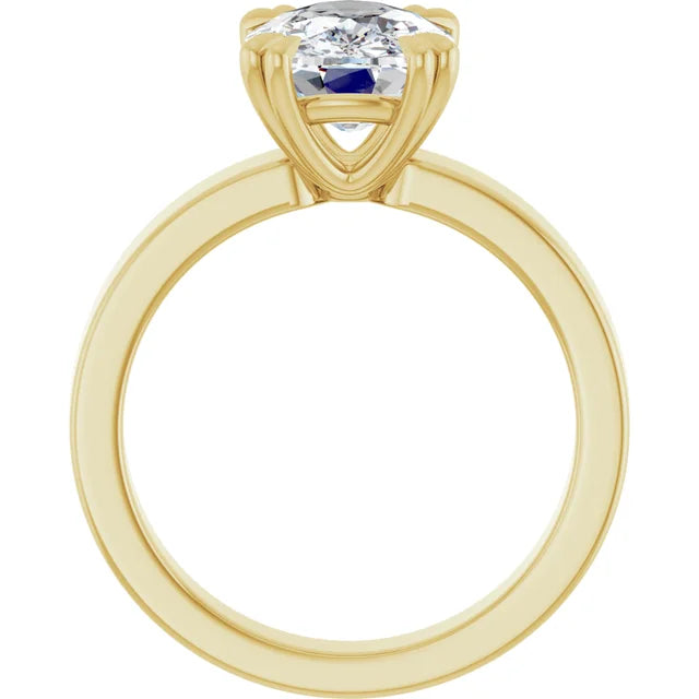 3.4 CT Lab-Grown Elongated Cushion Diamond Engagement Ring in 14K Yellow Gold
