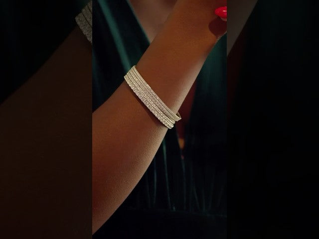 
                  
                    14K Yellow 5 CTW Natural Diamond Flexible Bangle 7" Bracelet
                  
                