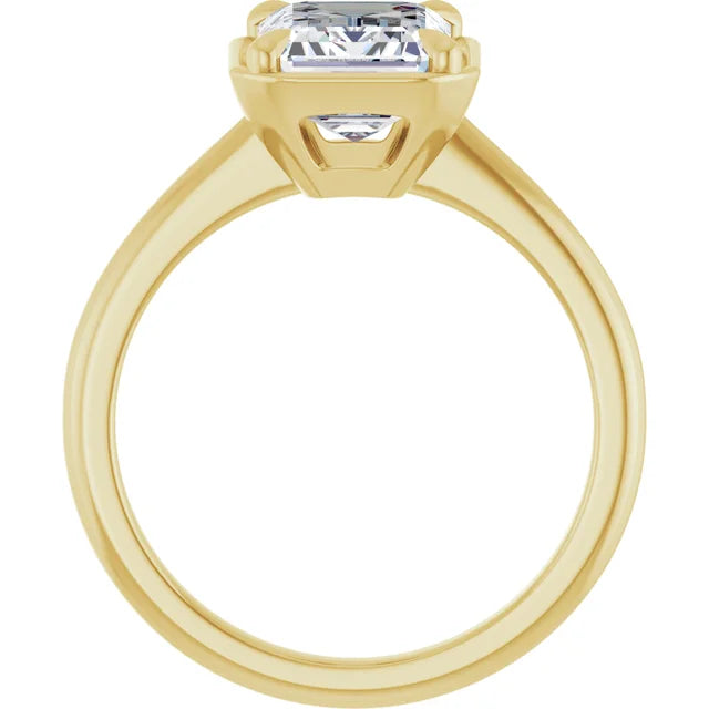 2.85 CT Lab-Grown Emerald-Cut Diamond Engagement Ring in 14K Yellow Gold